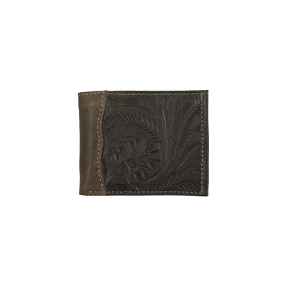 American West Waxed Leather Mens Bi-Fold Wallet