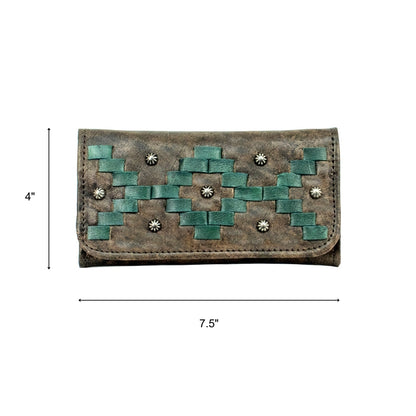 American West Tribal Weave Ladies Tri-Fold Wallet