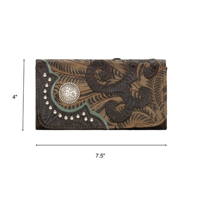 American West Annie's Secret Ladies Tri-Fold Wallet