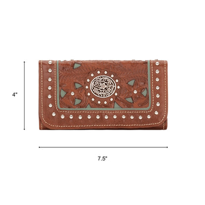 American West Lady Lace Tri-Fold Wallet