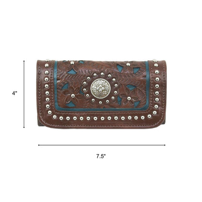 American West Lady Lace Tri-Fold Wallet