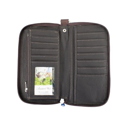 American West Saddle Ridge Ladies Zip Around Wallet