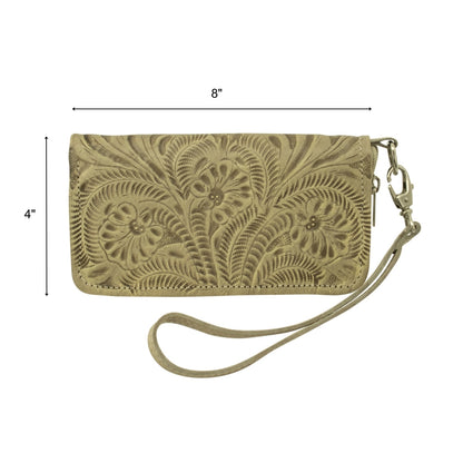 American West Ladies Zip-Around Wallet with Wrist Strap