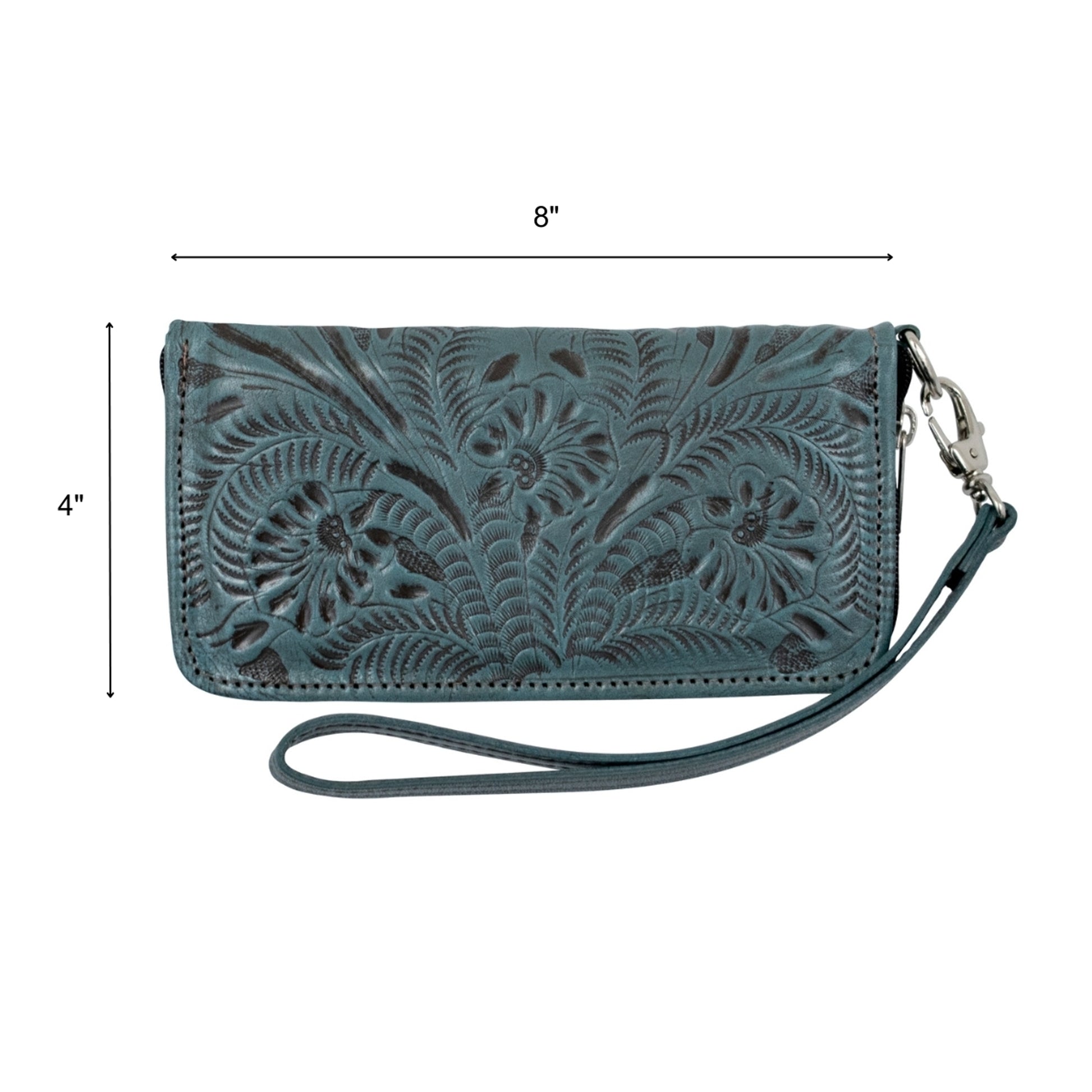 American West Ladies Zip-Around Wallet with Wrist Strap