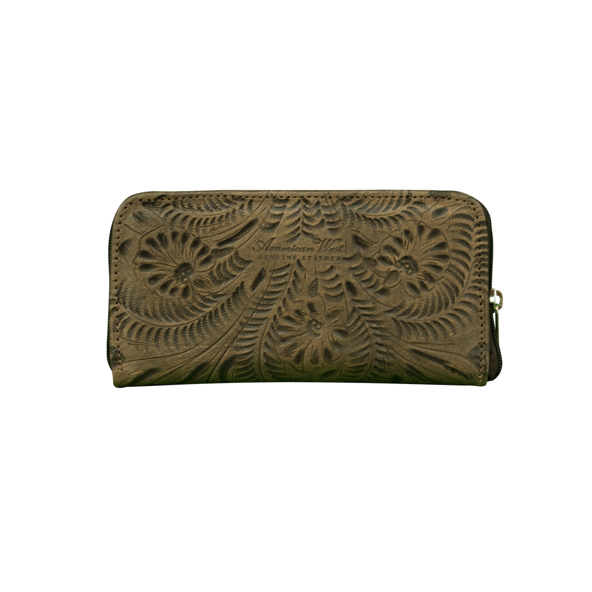 American West Ladies Zip-Around Wallet with Wrist Strap