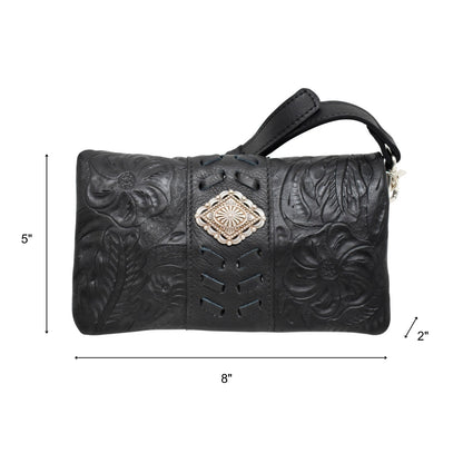 American West Grab and Go Crossbody Foldover Wallet/Crossbody