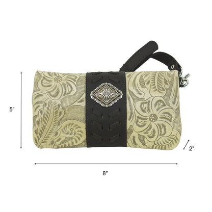 American West Grab and Go Crossbody Foldover Wallet/Crossbody