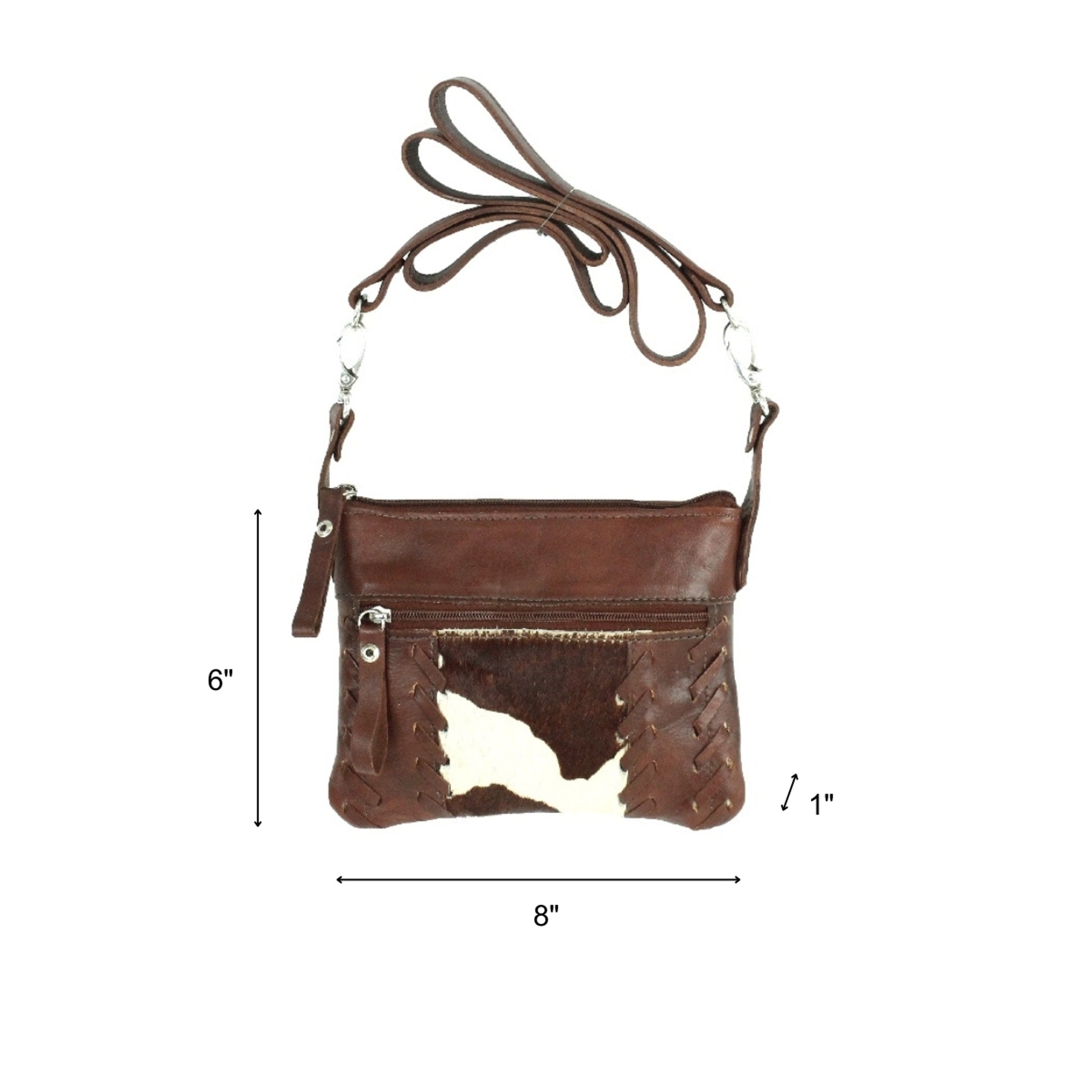 American West Cowtown Trail Rider Crossbody/Hip Bag with Hair-On Hide