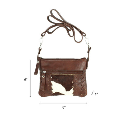American West Cowtown Trail Rider Crossbody/Hip Bag with Hair-On Hide