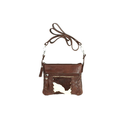 American West Cowtown Trail Rider Crossbody/Hip Bag with Hair-On Hide