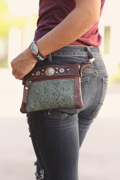 American West Trail Rider Crossbody/Hip Bag with Detachable Stap