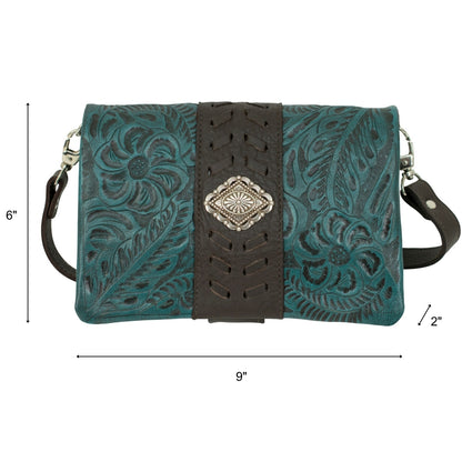 American West Large Grab and Go Crossbody Large Foldover Wallet/Crossbody