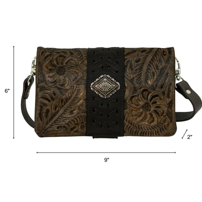 American West Large Grab and Go Crossbody Large Foldover Wallet/Crossbody