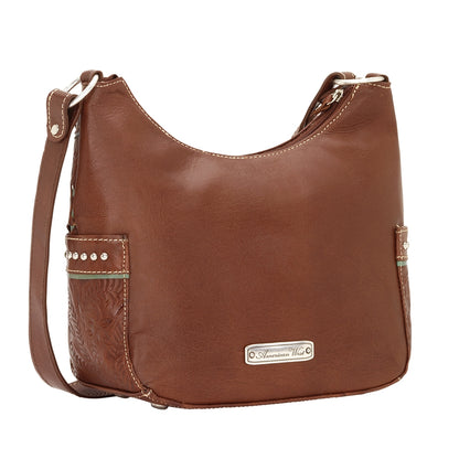 American West Lady Lace Zip Top Everyday Hobo With 2 Side Pockets