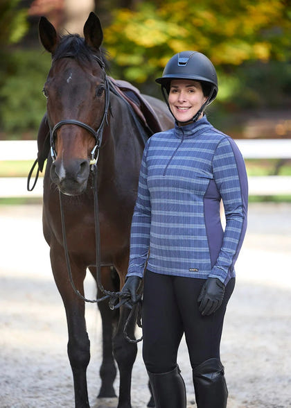 Kerrits Stretch Plaid Quarter Zip Top