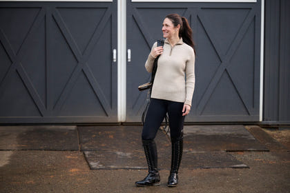 Kerrits Quarter Zip Herringbone Sweater