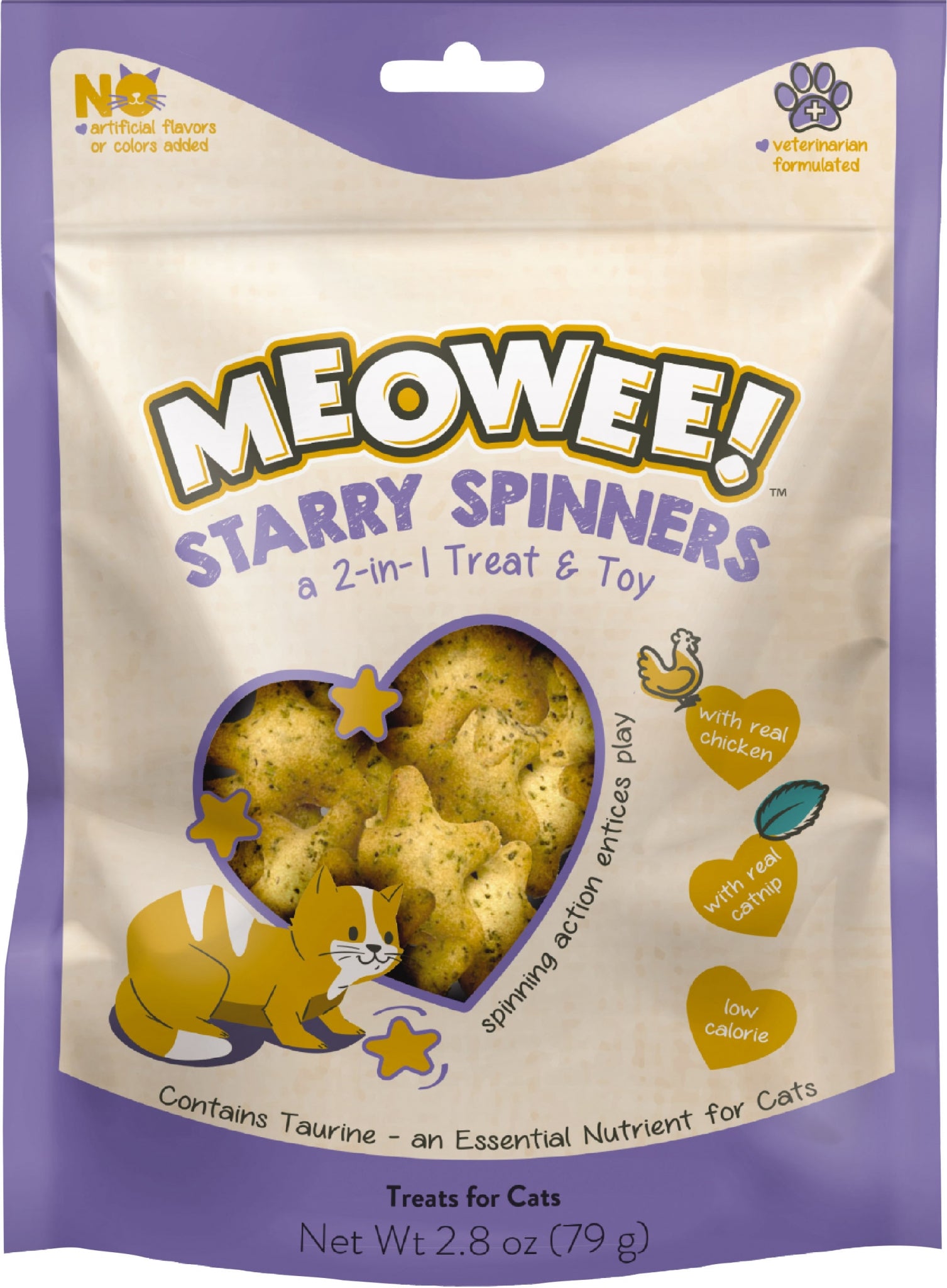 Meowee! Starry Spinners 2 In 1 Cat Treat And Toy