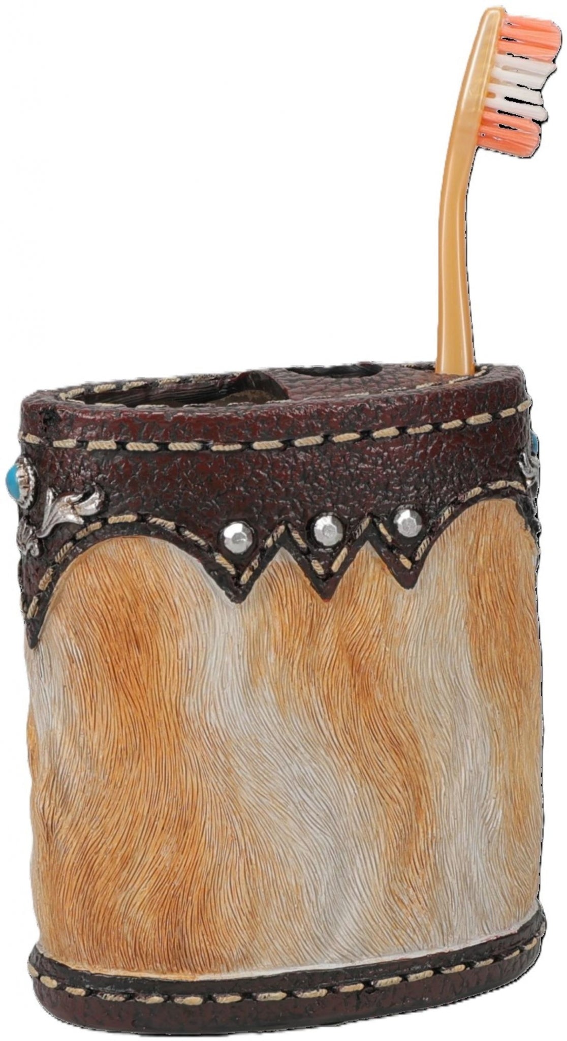 Tough1 Cowhide Print Toothbrush Holder