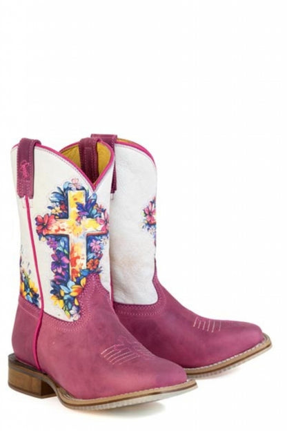 Tin Haul Little Kids Love Jesus Square Toe Boots