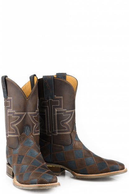 Tin Haul Mens Check Me Out Square Toe Boots