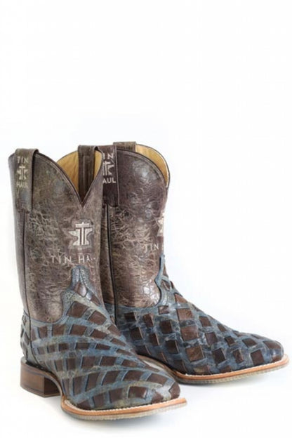 Tin Haul Mens Never Give Up Square Toe Boots