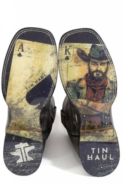 Tin Haul Mens Gambler Winning Square Toe Boots