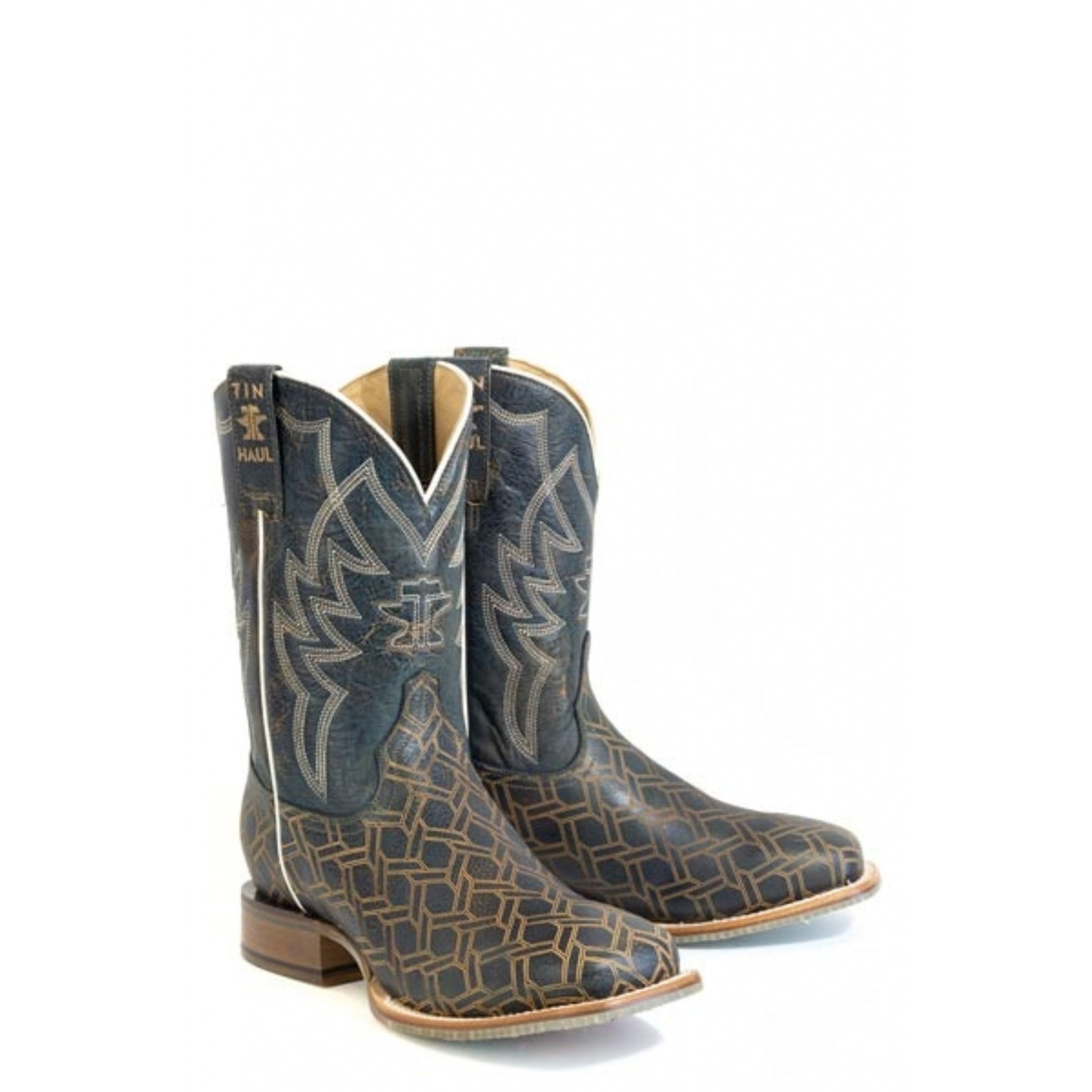 Tin Haul Mens Ride Em Cowboy Square Toe Boots