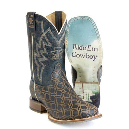 Tin Haul Mens Ride Em Cowboy Square Toe Boots