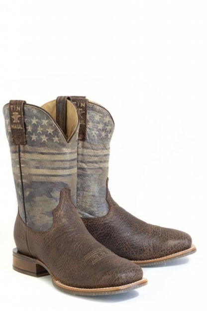 Tin Haul Mens Flag Of The Proud Square Toe Boots