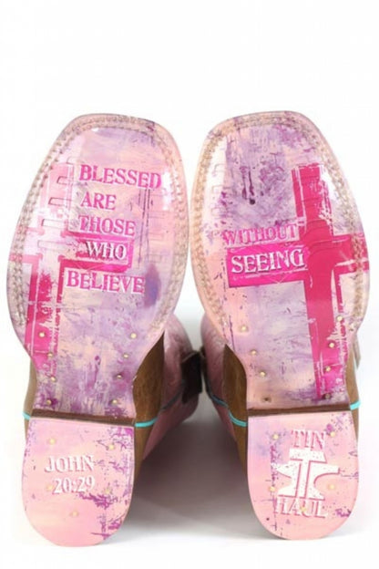 Tin Haul Big Kids Angel Wings Square Toe Bootss