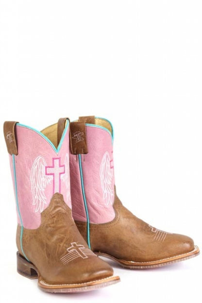 Tin Haul Big Kids Angel Wings Square Toe Bootss