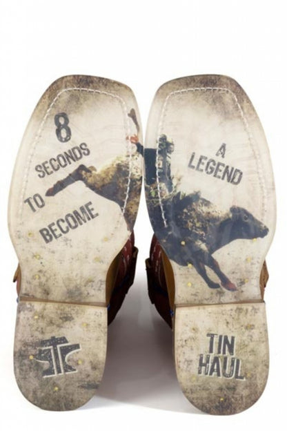 Tin Haul Big Kids Bullheaded Square Toe Bootss