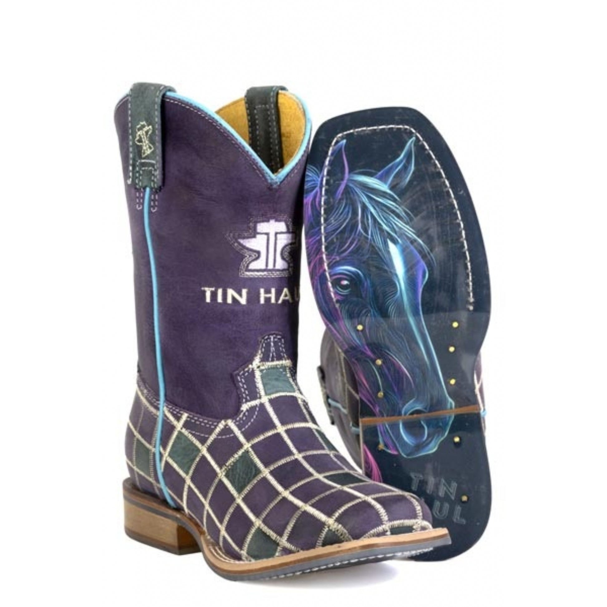 Tin Haul Big Kids Patches Square Toe Bootss