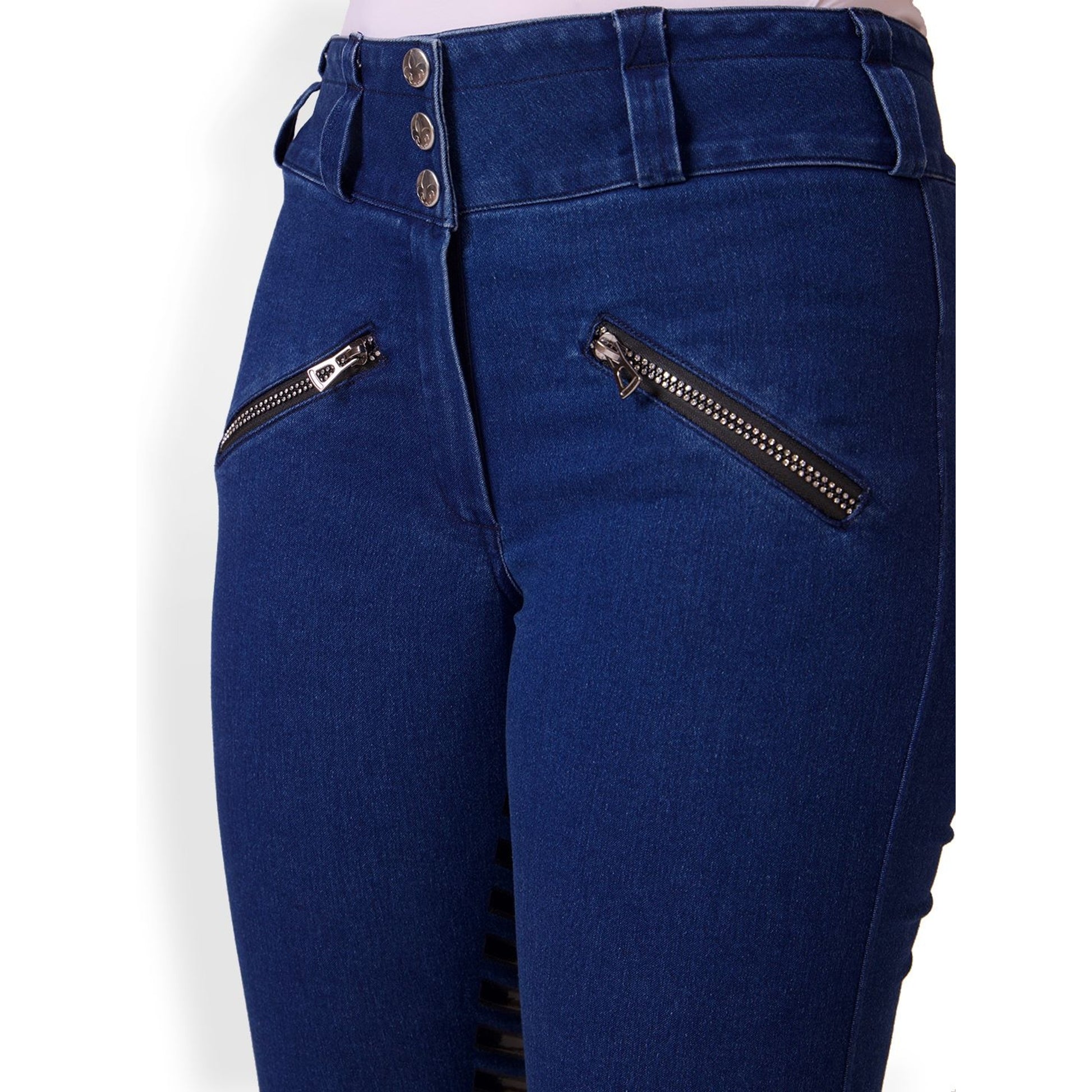 Equine Couture Ladies Denim and Diamonds Stretch Riding Breeches