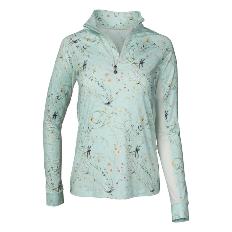 Dapplebay Ladies Dragonfly Meadow 1/4 Zip Long Sleeve Riding Top