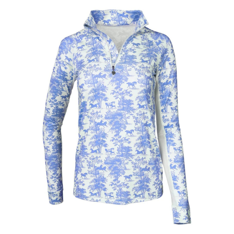 Dapplebay Kids Equestrian Toile 1/4 Zip LS Top