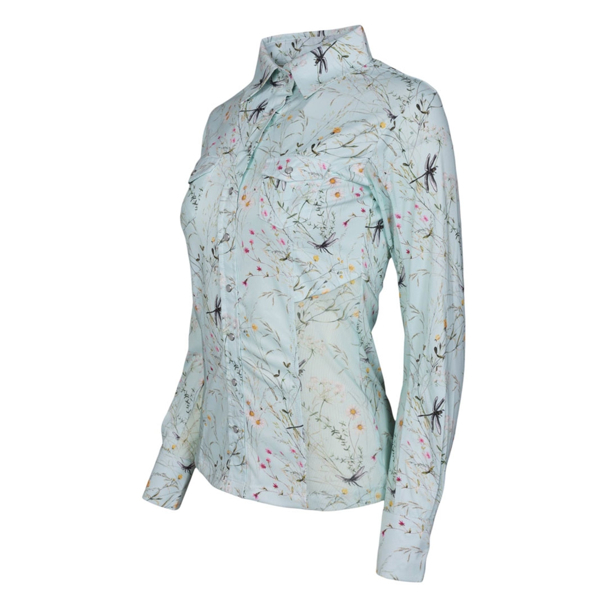 Dapplebay Ladies Dragonfly Meadow Button Down Western Shirt