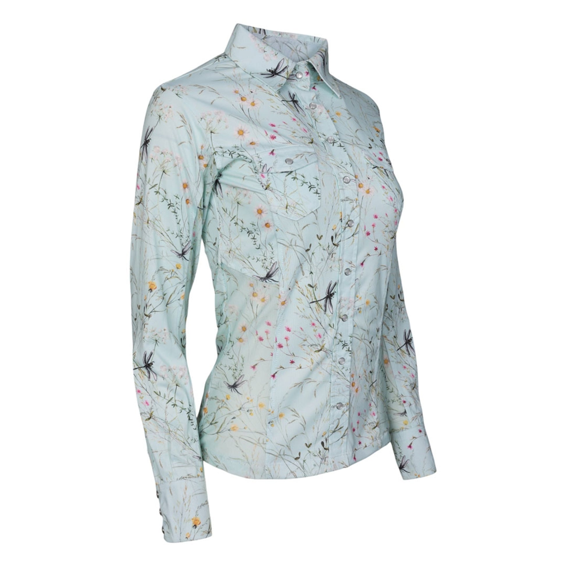 Dapplebay Ladies Dragonfly Meadow Button Down Western Shirt