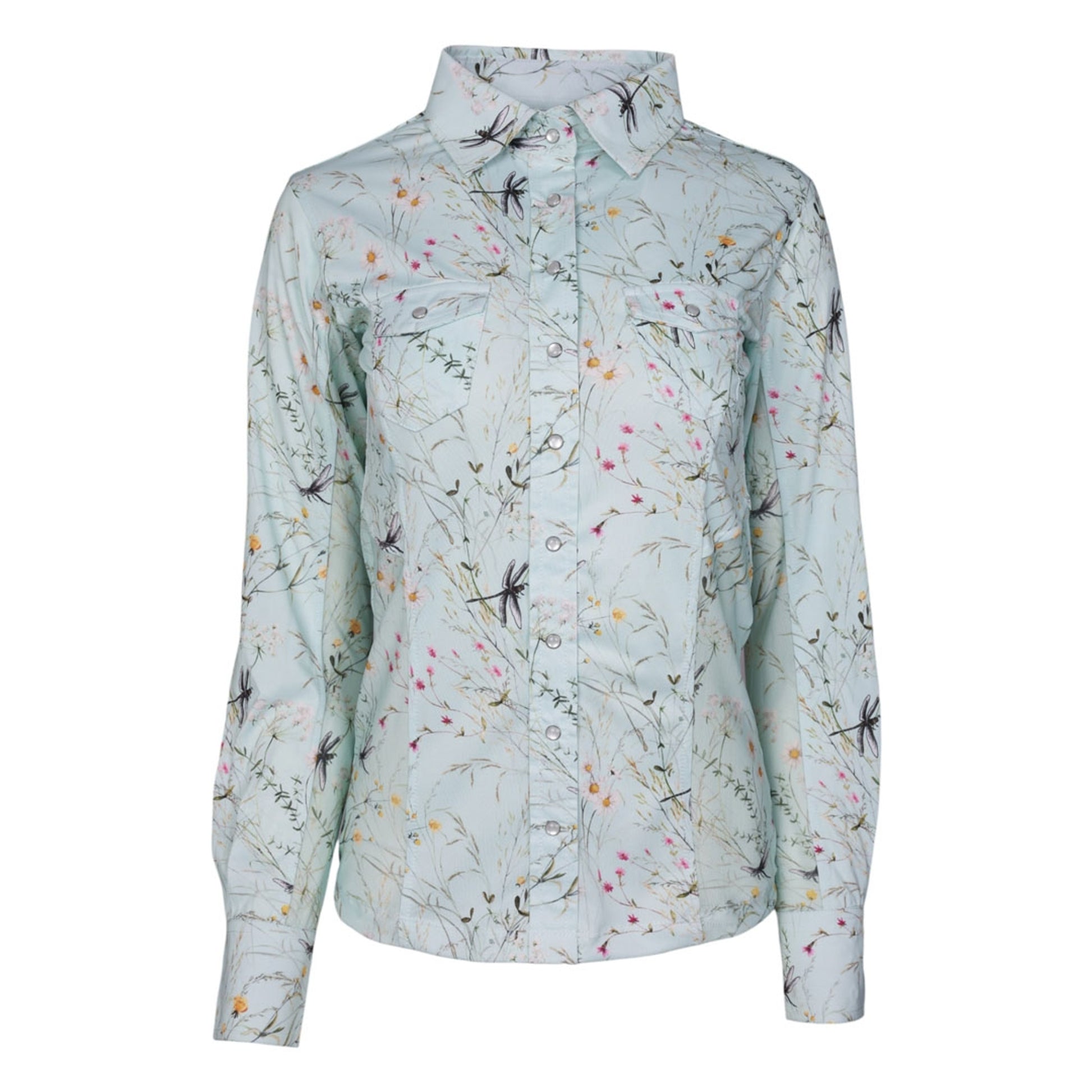 Dapplebay Ladies Dragonfly Meadow Button Down Western Shirt