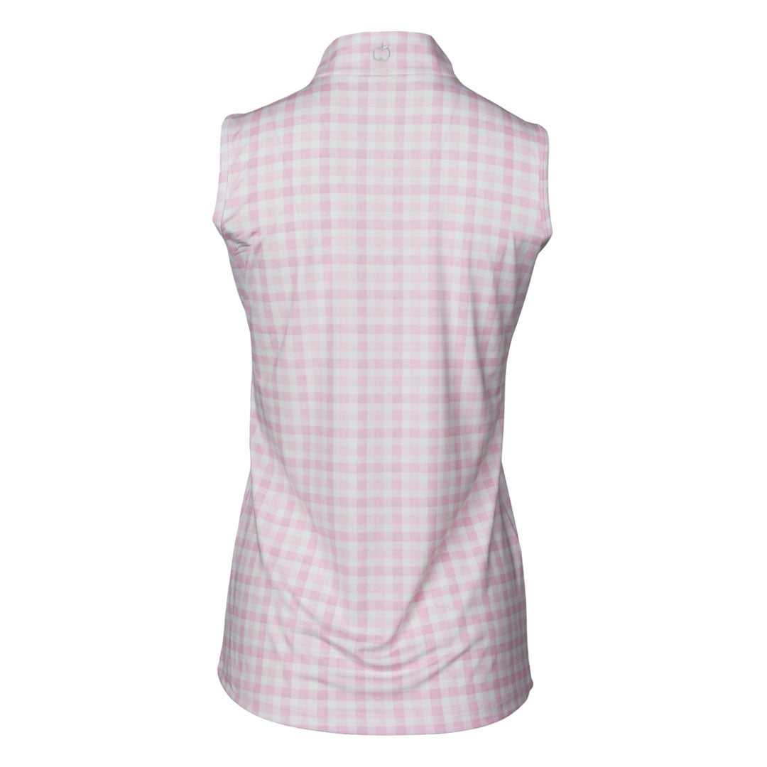 Dapplebay Ladies Gingham 1/4 Zip Sleeveless Riding Top
