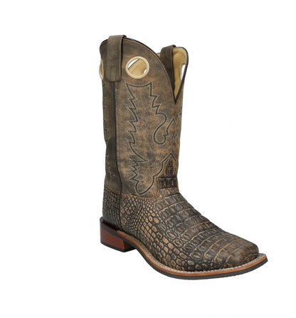 Smoky Mountain Mens Gator Square Toe Leather Boots