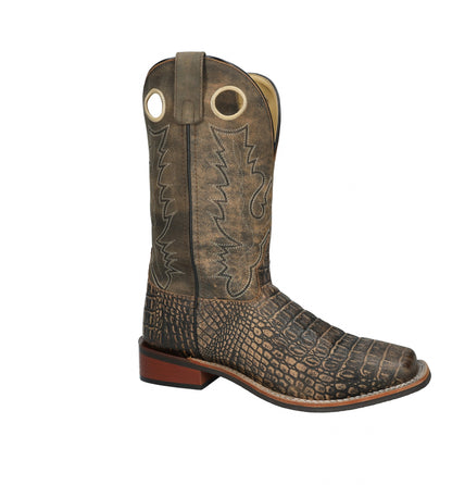 Smoky Mountain Mens Gator Square Toe Leather Boots