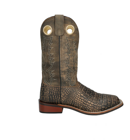 Smoky Mountain Mens Gator Square Toe Leather Boots
