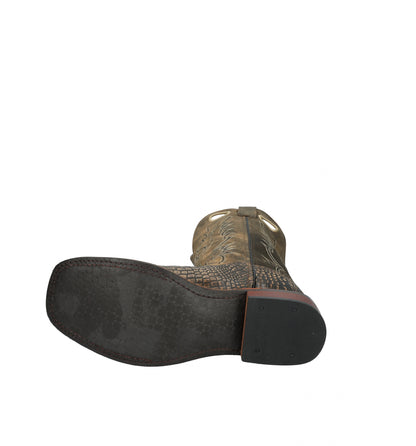 Smoky Mountain Mens Gator Square Toe Leather Boots