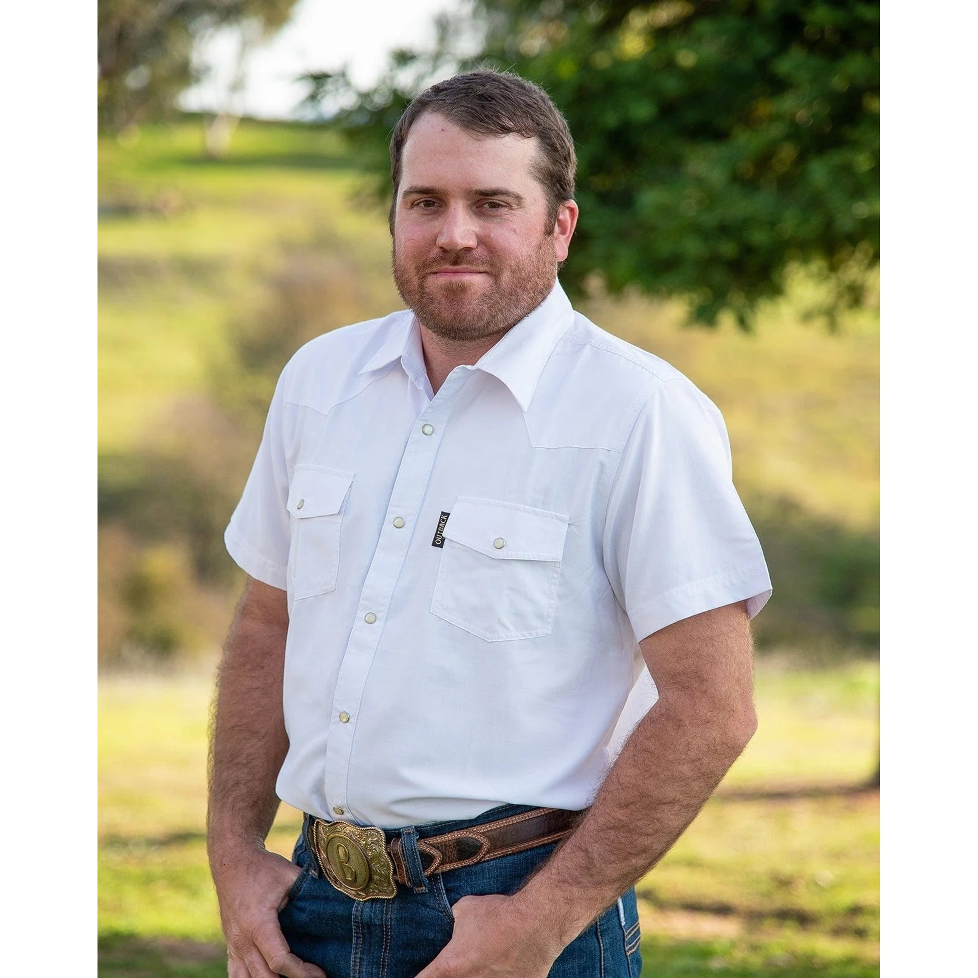 Outback Trading Mens Short Sleeve Moab Western Snap Bamboo Shirt
