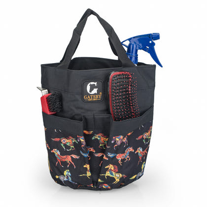 Gatsby Print Nylon Stable Tote with Mesh Bottom