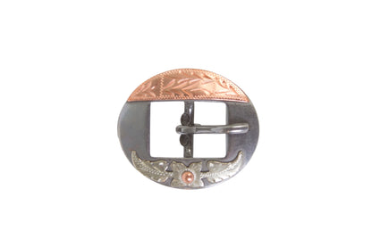 Vintage Copper Cactus Rose Cart Buckle