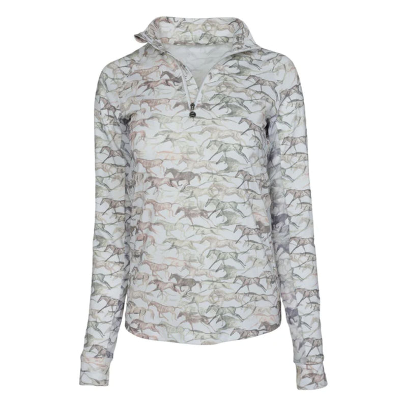 Dapplebay Galloping Watercolor 1/4 Zip Riding Top