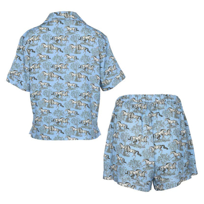 AWST Int'l Lila Loungewear Short Set-Blue Toile-L