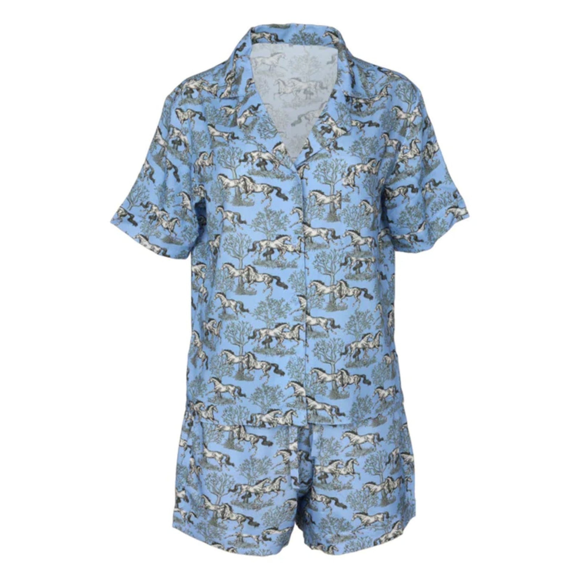 AWST Int'l Lila Loungewear Short Set-Blue Toile-L